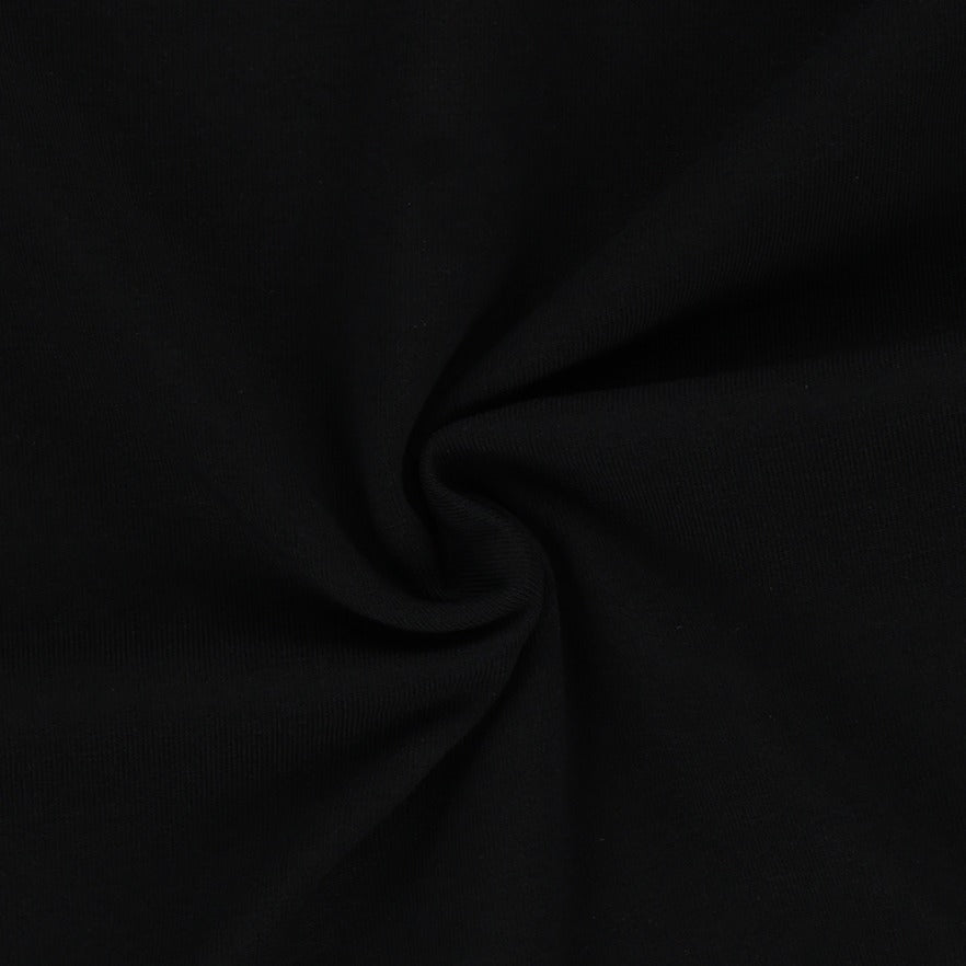Curved Hem 棉質短袖上衣 黑色