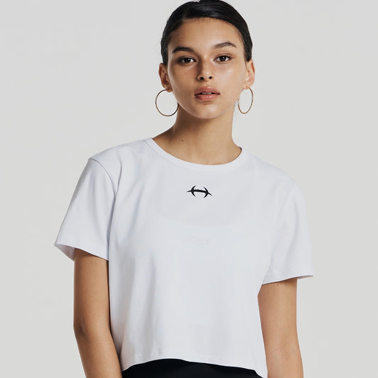 Womens Inhens Symbol 短版短袖上衣 白色