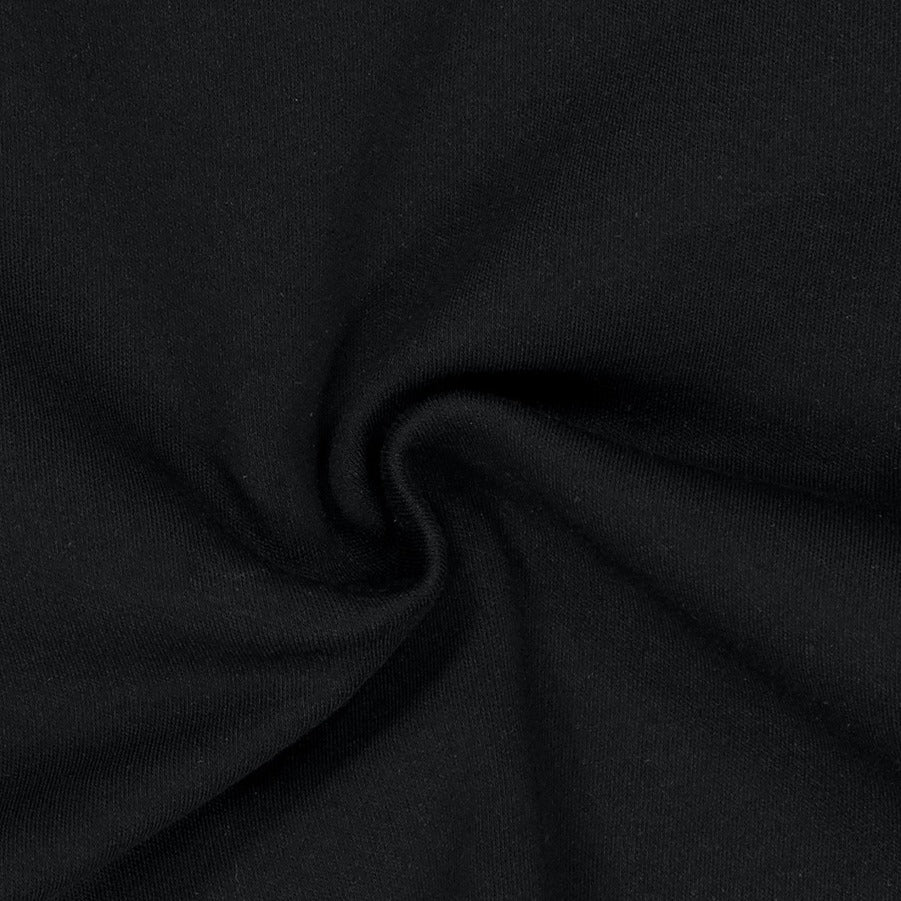 3 Edition 弧擺修身短版滾邊撞色運動上衣 黑色