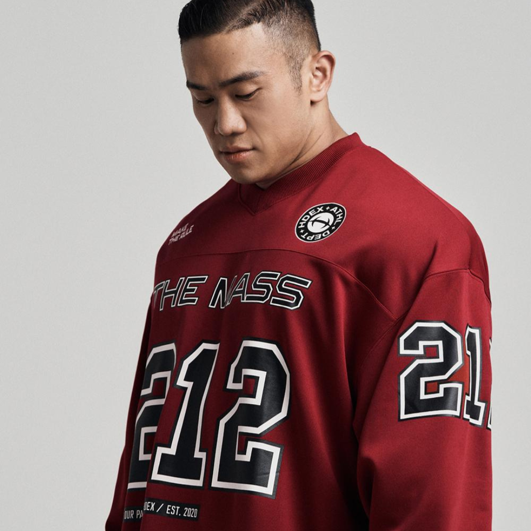THE MASS 212 GIANT FIT 美式長袖上衣 紅色