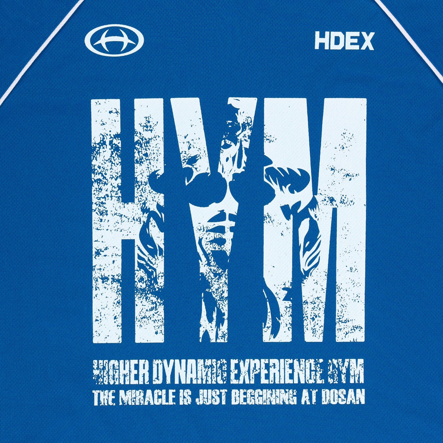 HYM Performance 透氣網眼短袖運動上衣 藍色 (男女同款)