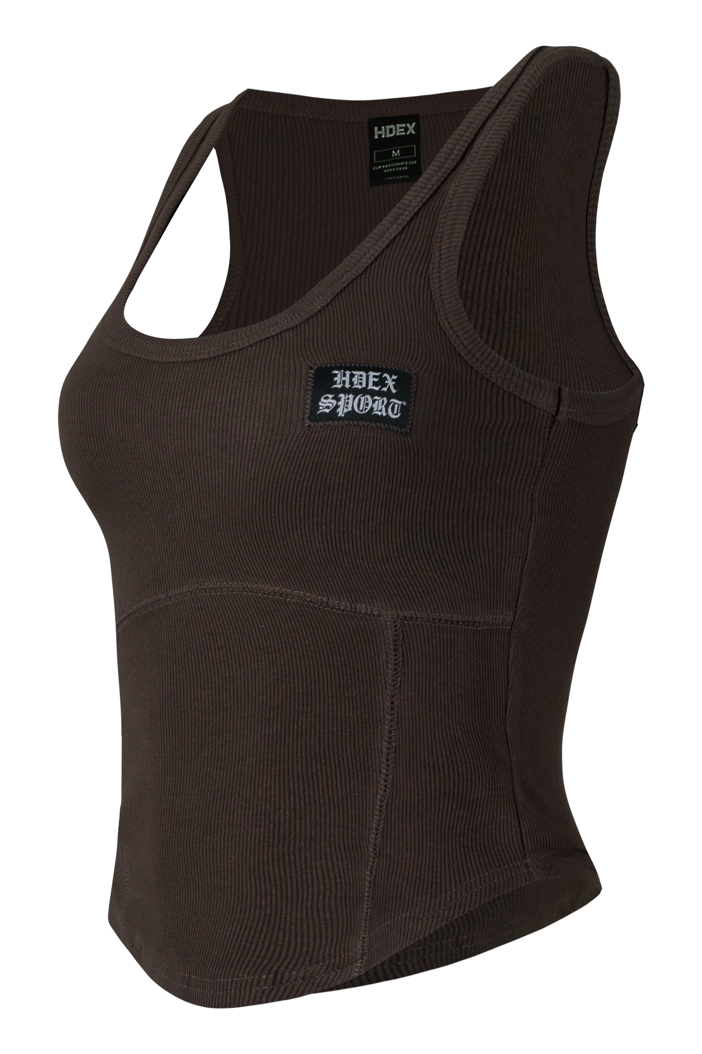 HDEX Sport 不規則剪裁螺紋修身背心 棕色