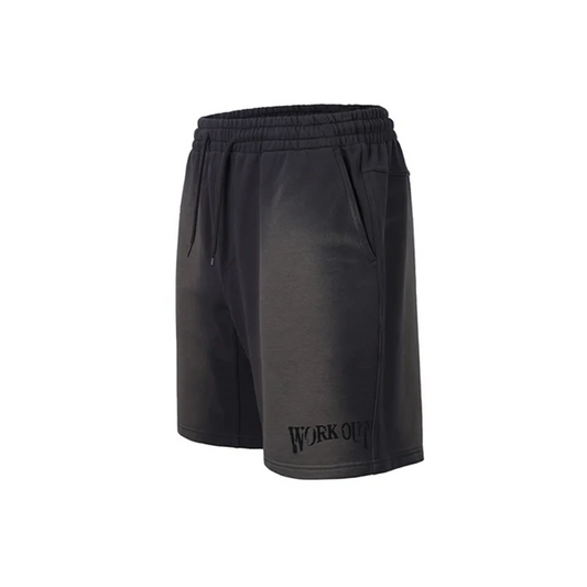 Workout 復古刷色運動短褲 黑色