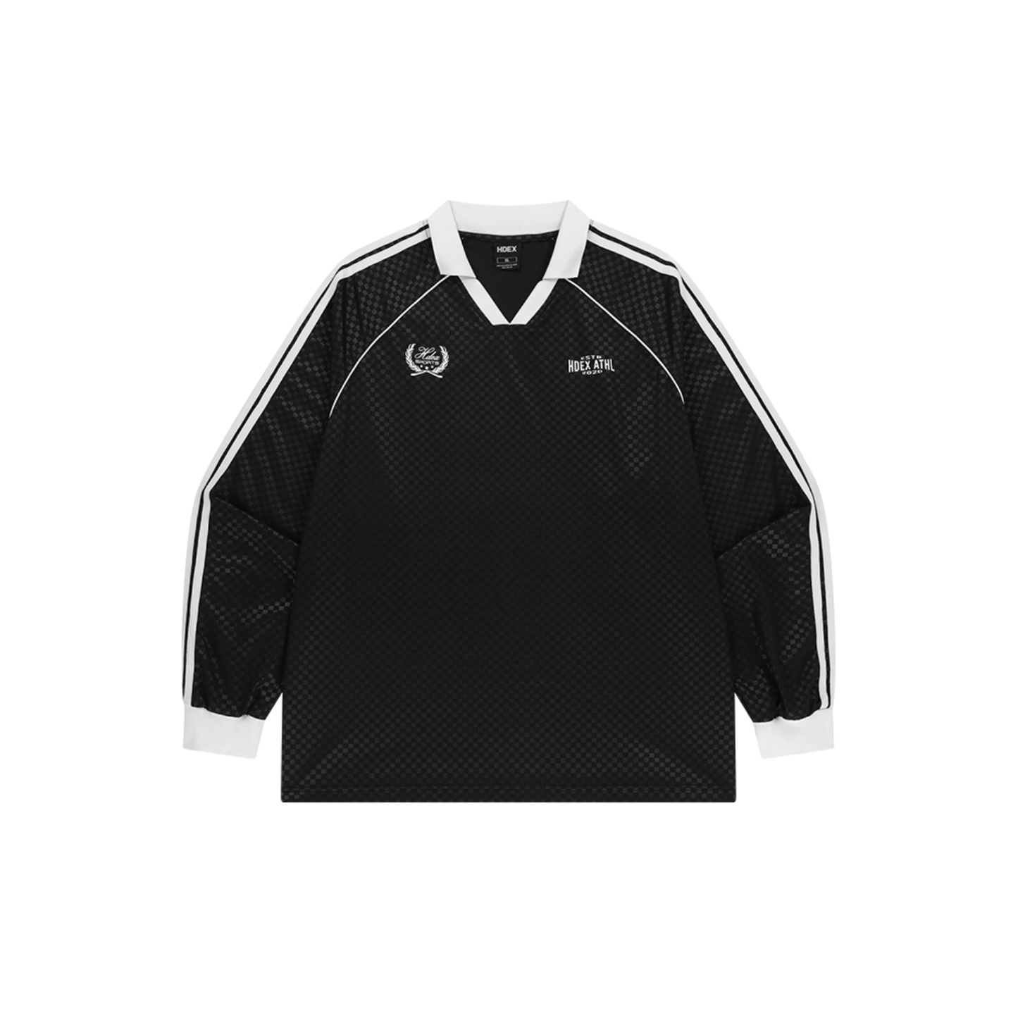 【早鳥優惠】Football Jersey 滾邊撞色長袖上衣 黑色(男女同款)