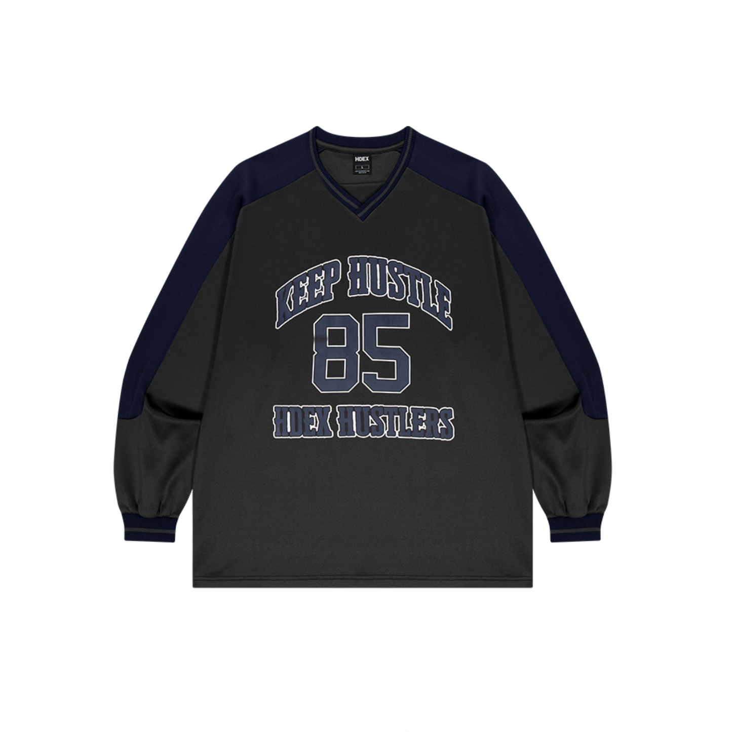 【早鳥優惠】Color Block Jersey 滾邊運動長袖上衣 炭灰色(男女同款)