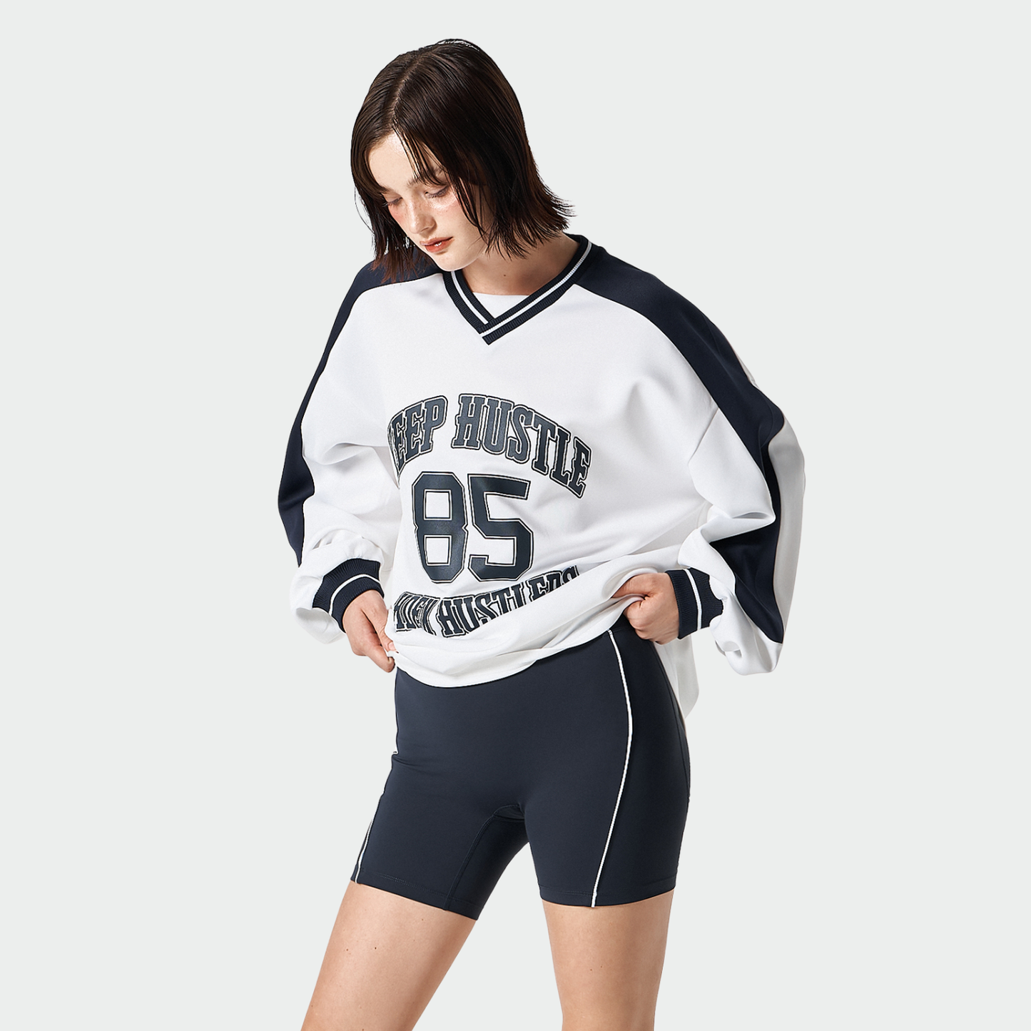 【早鳥優惠】Color Block Jersey 滾邊運動長袖上衣 白色(男女同款)