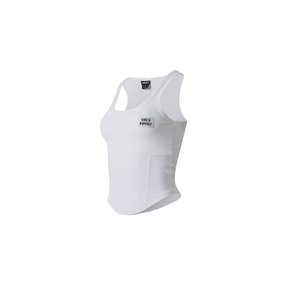 HDEX Sport 不規則剪裁螺紋修身背心 黑色