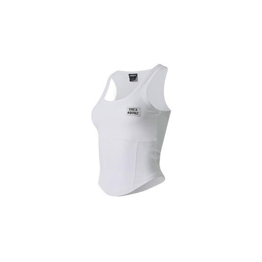 HDEX Sport 不規則剪裁螺紋修身背心 白色
