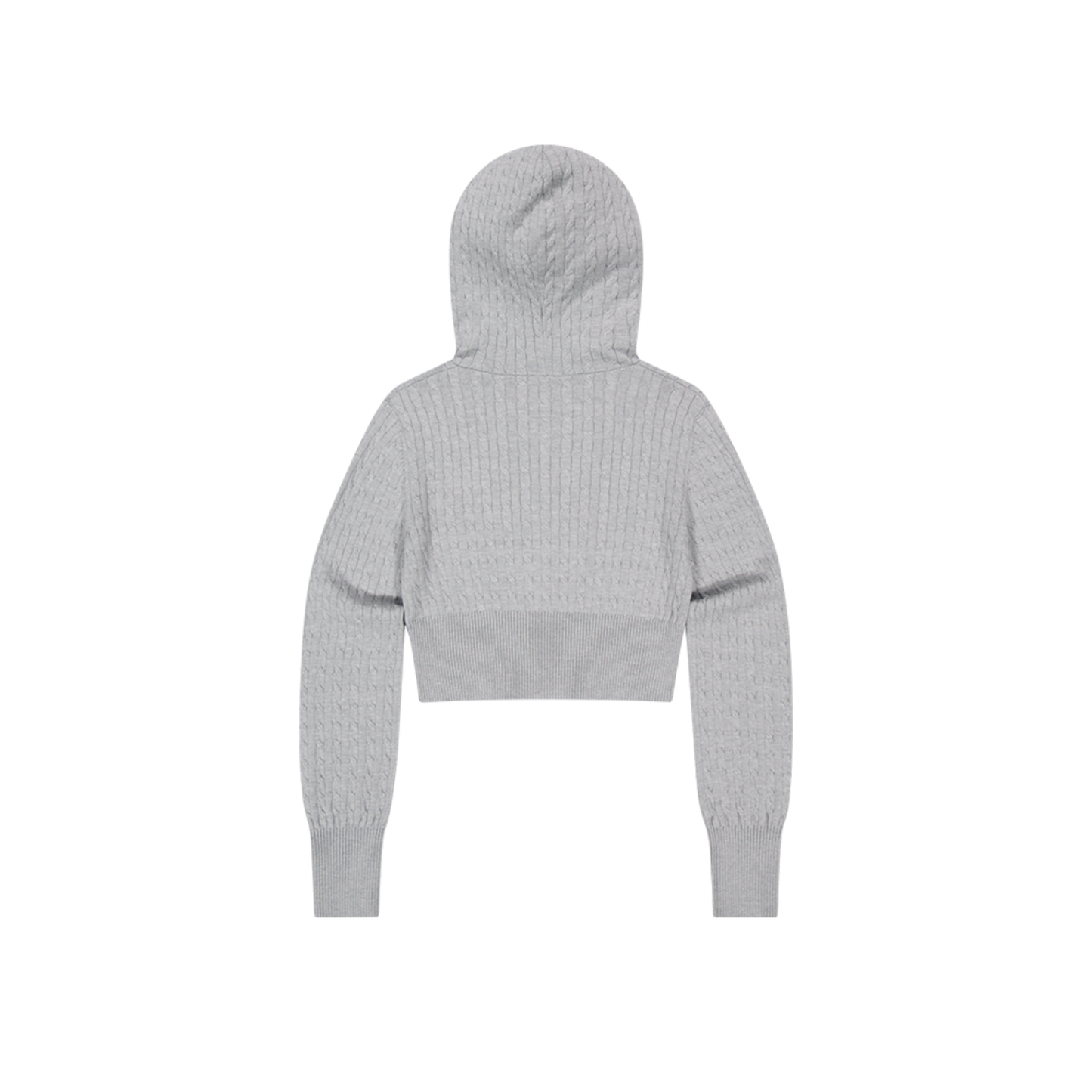 【早鳥優惠】Womens Cable 麻花針織短版連帽外套 麻花灰