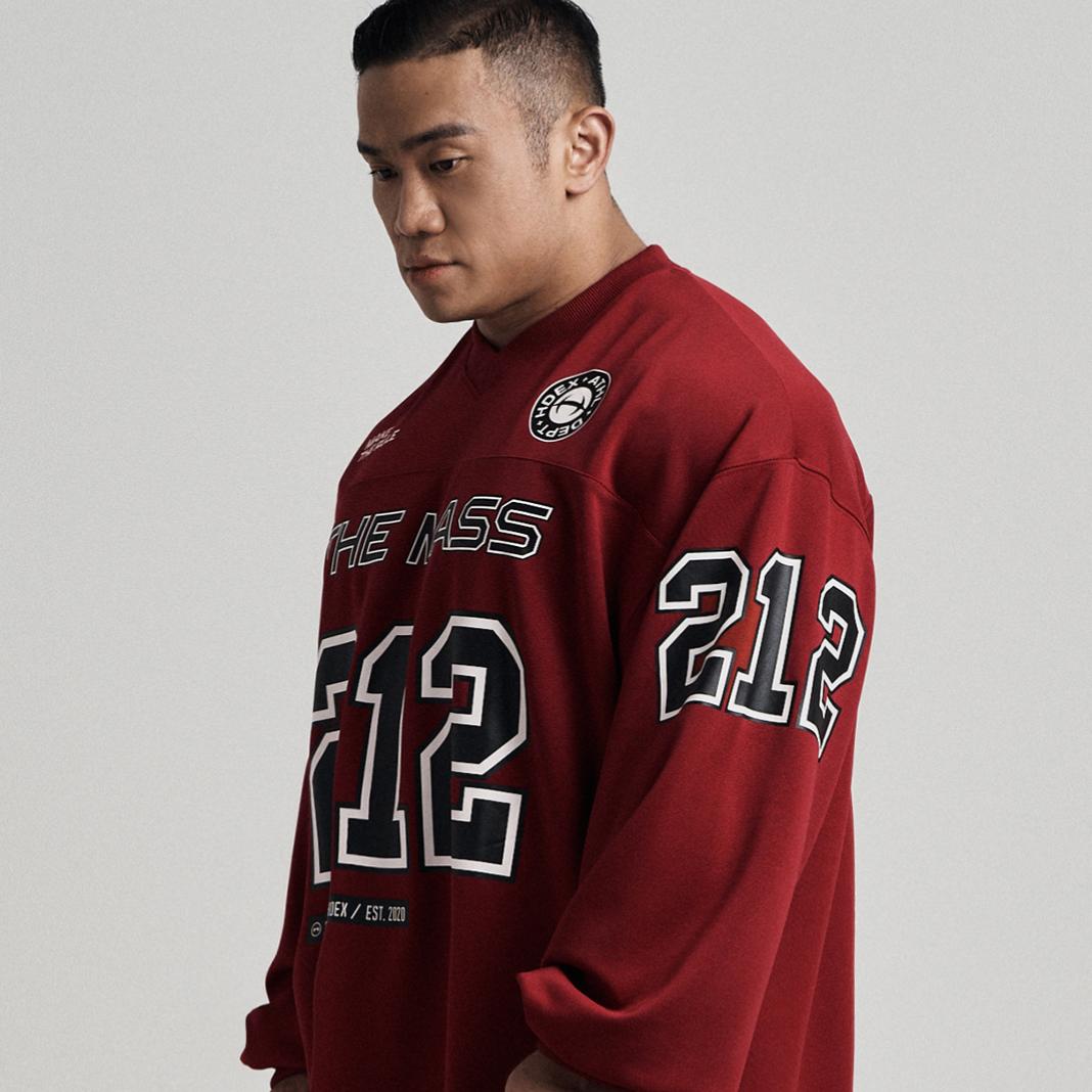 THE MASS 212 GIANT FIT 美式長袖上衣 紅色