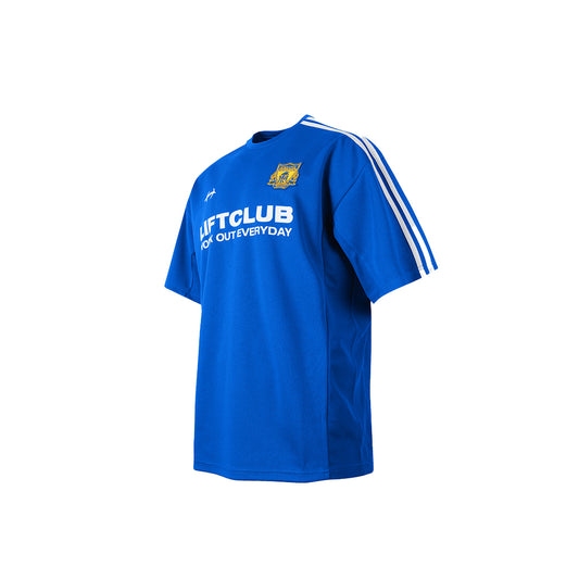Lift Club 透氣網眼滾邊運動上衣 藍色