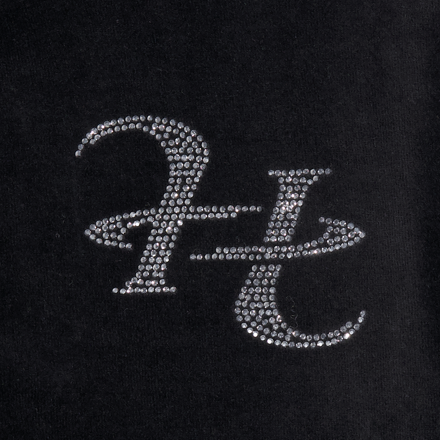 【早鳥優惠】Velour 美式街頭風貼鑽短版連帽外套 黑色