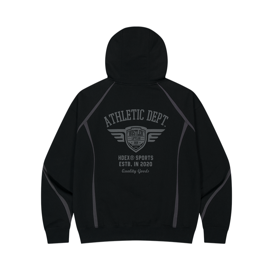 【早鳥優惠】Winged Logo Color Block 滾邊運動連帽上衣 黑色(男女同款)