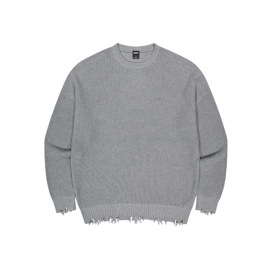 【早鳥優惠】Damage Pullover 街頭風純棉毛衣 灰色