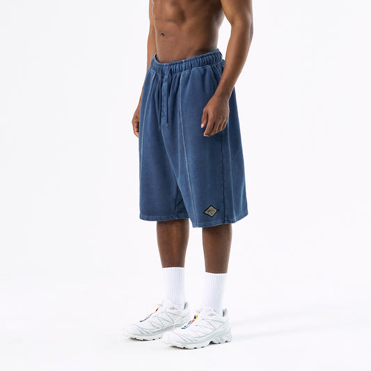 Pigment 復古風百慕達運動短褲 深藍色