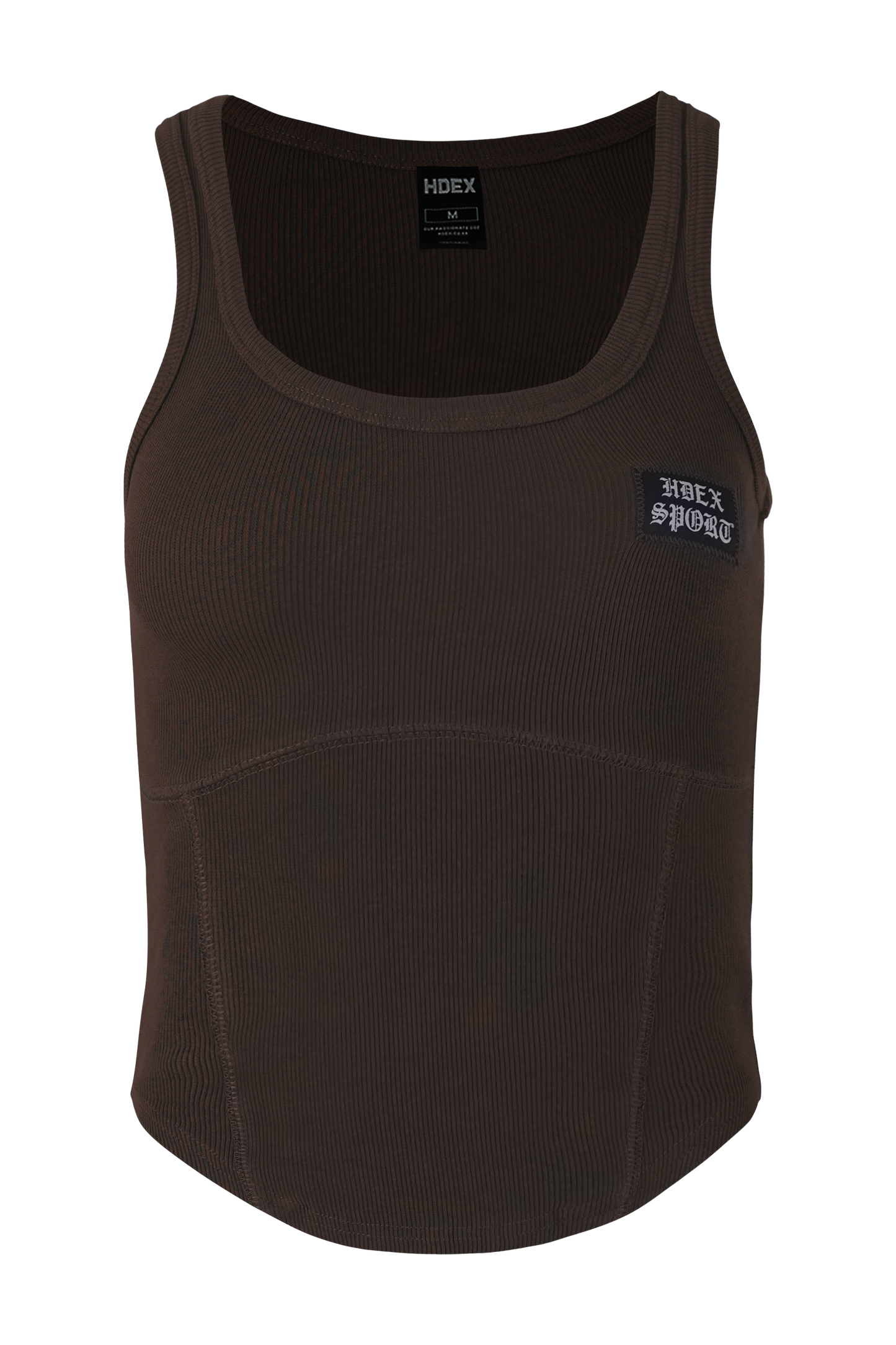 HDEX Sport 不規則剪裁螺紋修身背心 棕色