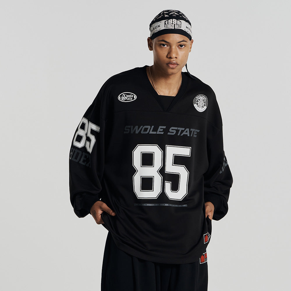 Rugby Jersey Giant Fit 美式復古長袖上衣 黑色