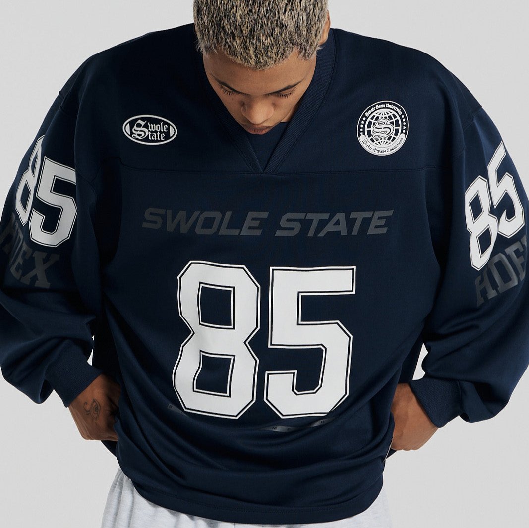 Rugby Jersey Giant Fit 美式復古長袖上衣 深藍色