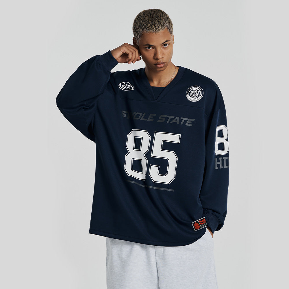 Rugby Jersey Giant Fit 美式復古長袖上衣 深藍色