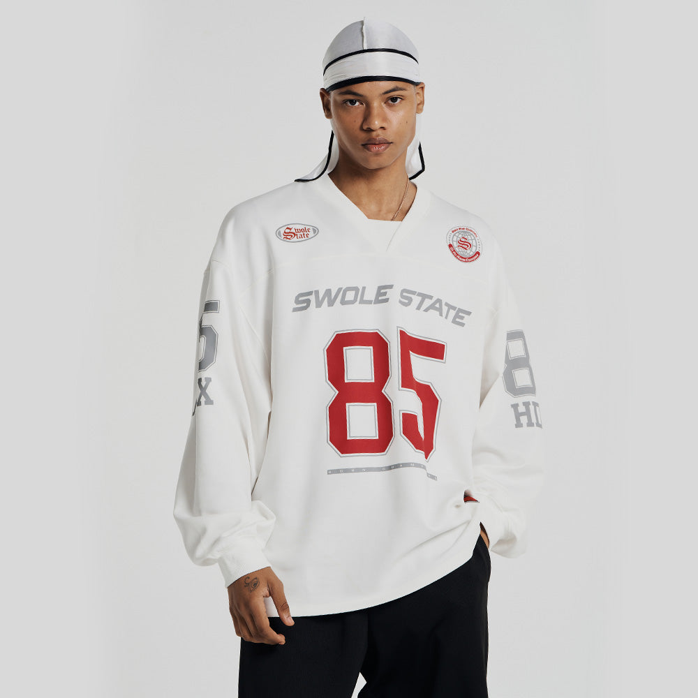 Rugby Jersey Giant Fit 美式復古長袖上衣 白色