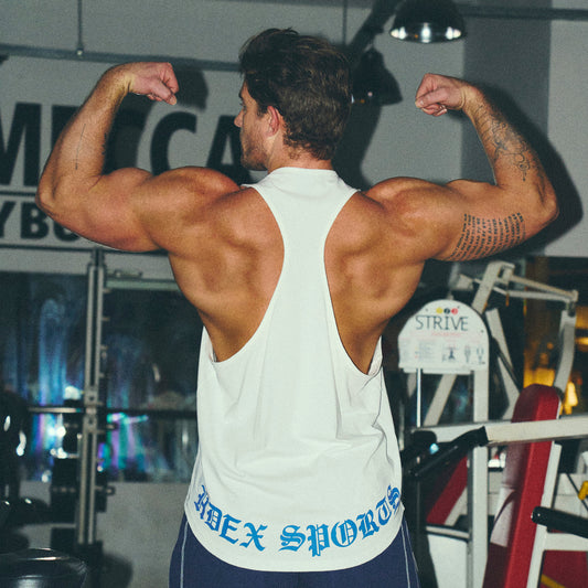 Old English 背部LOGO 挖背訓練背心 白色