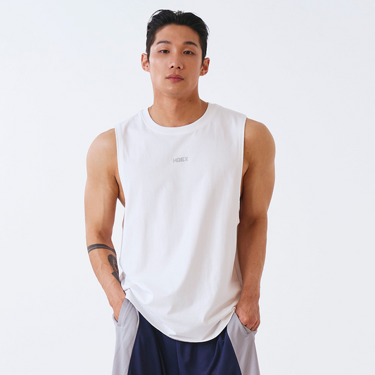 Silver Main Logo 圓領運動背心 白色