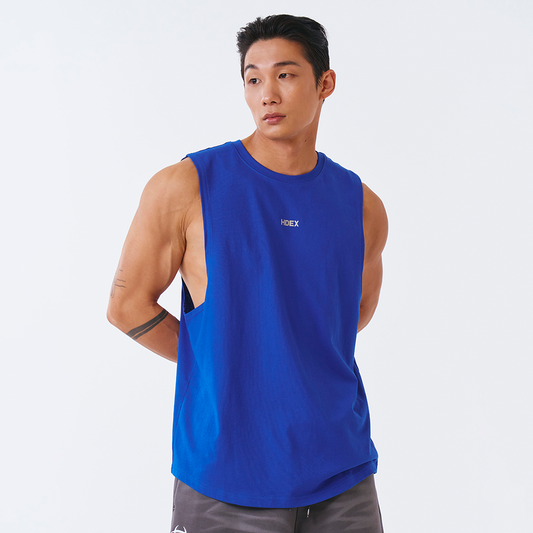 Silver Main Logo 圓領運動背心 鈷藍色