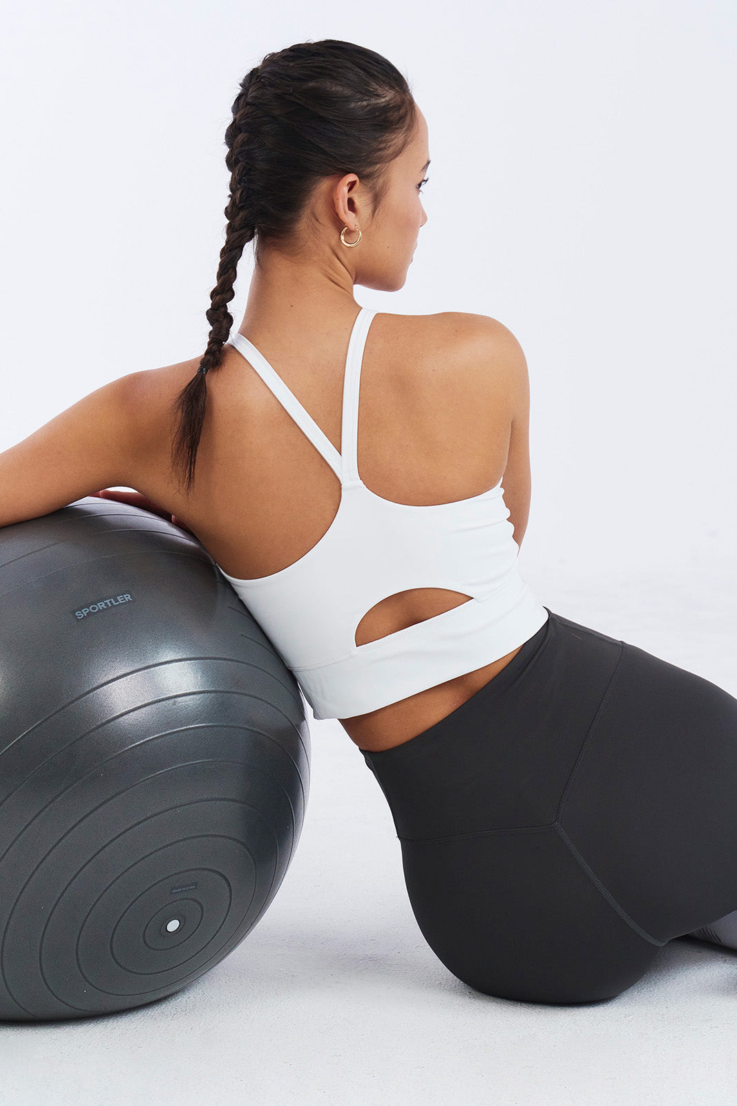 SUPPORT 掛脖美背交叉運動背心 白色