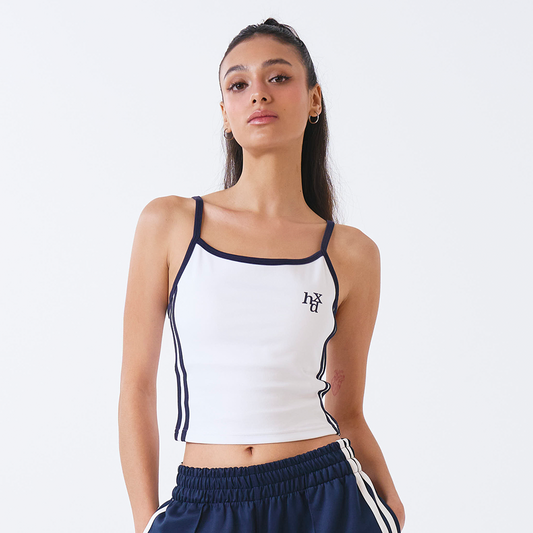 Signature Sporty 撞色細肩運動背心 白色