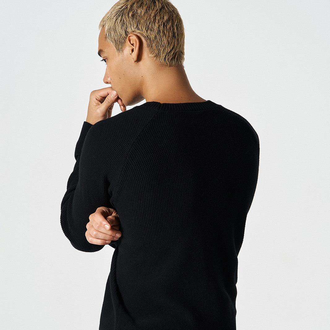 【早鳥優惠】Essential Muscle Fit 貼身針織毛衣 黑色