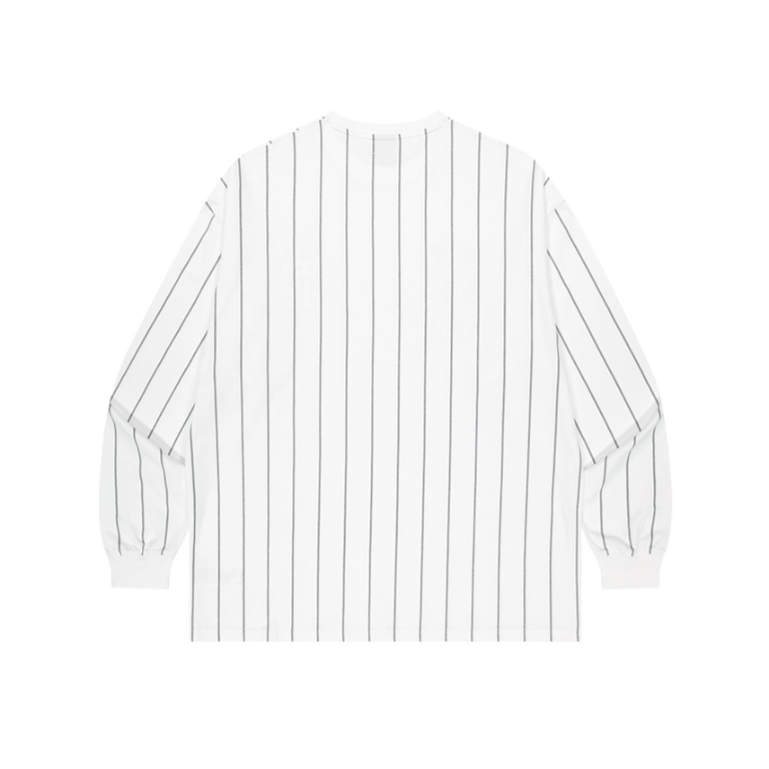 Stripe Sports 美式條紋休閒長袖上衣 白色