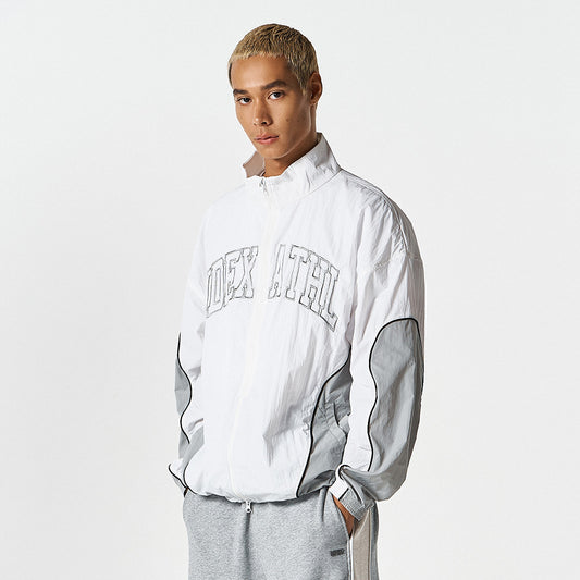 Athletic Color 滾邊撞色尼龍防風外套 白色(男女同款)