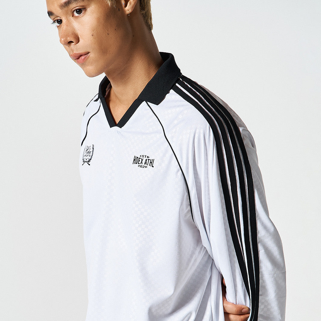 【早鳥優惠】Football Jersey 滾邊撞色長袖上衣 白色(男女同款)