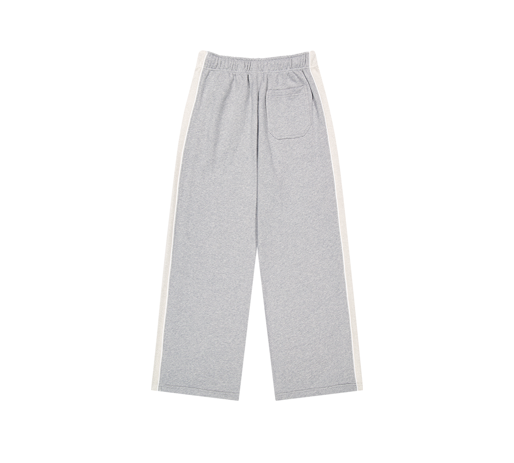 【新品預購】Reverse 滾邊撞色寬版運動長褲 混灰色(男女同款)