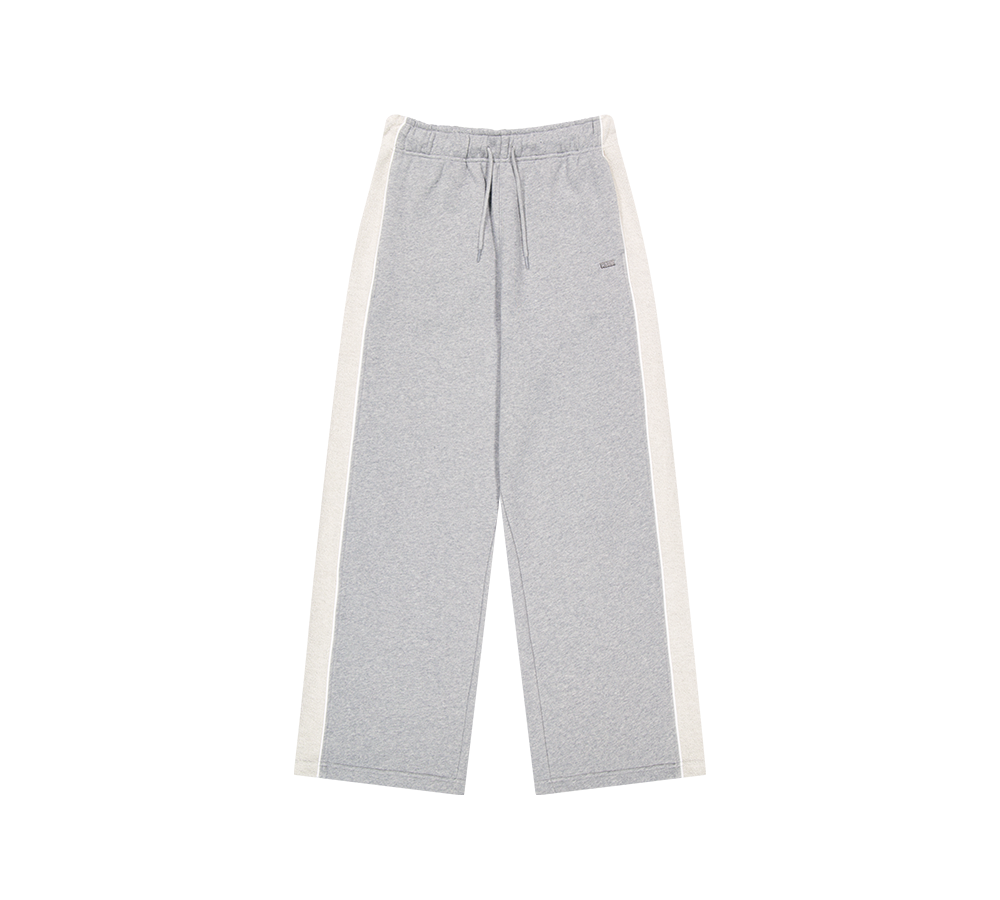 【新品預購】Reverse 滾邊撞色寬版運動長褲 混灰色(男女同款)