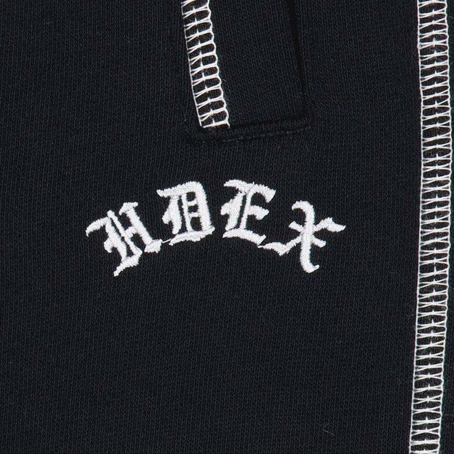 【新品預購】Contrast 滾邊寬版運動長褲 黑色(男女同款)