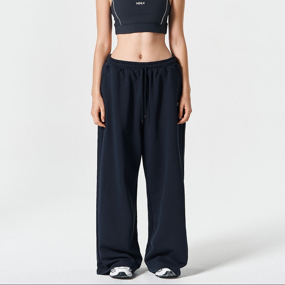 【早鳥優惠】Curve Rivet 寬鬆運動長褲 深藍色(男女同款)