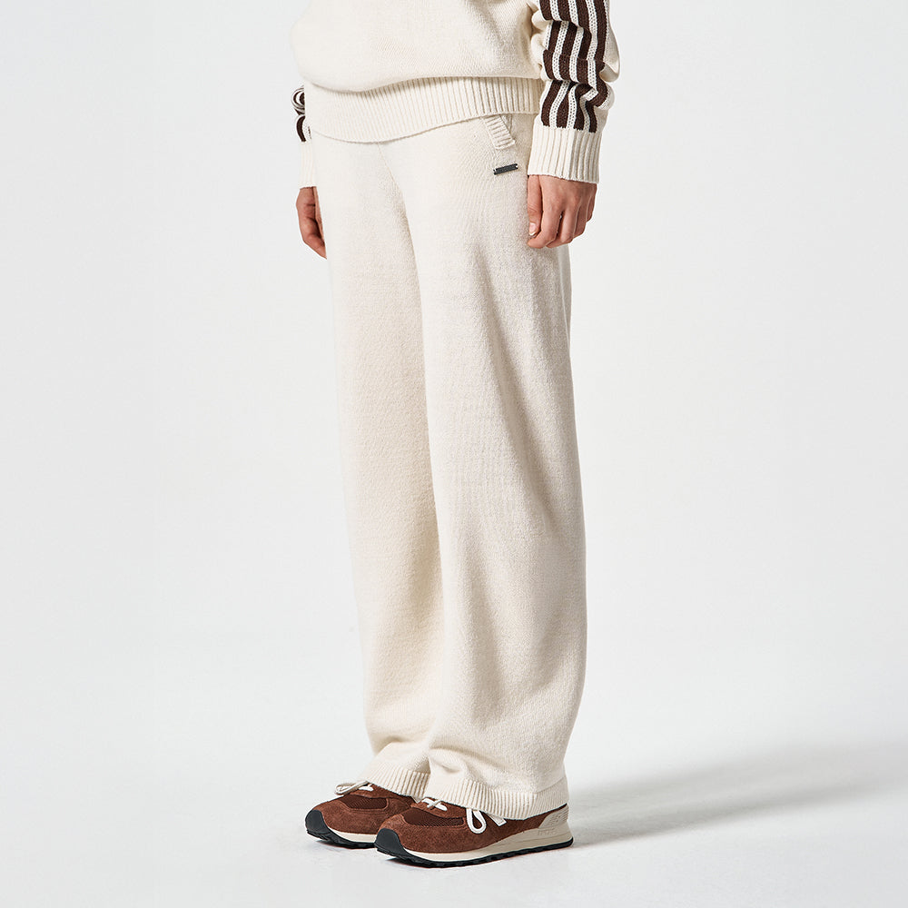 【早鳥優惠】Womens Knit 寬鬆針織長褲 象牙白