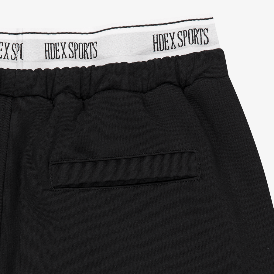 Banding Retreat 假兩件寬版休閒長褲 黑色