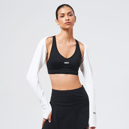 Ribbed Plain 休閒運動披肩 白色