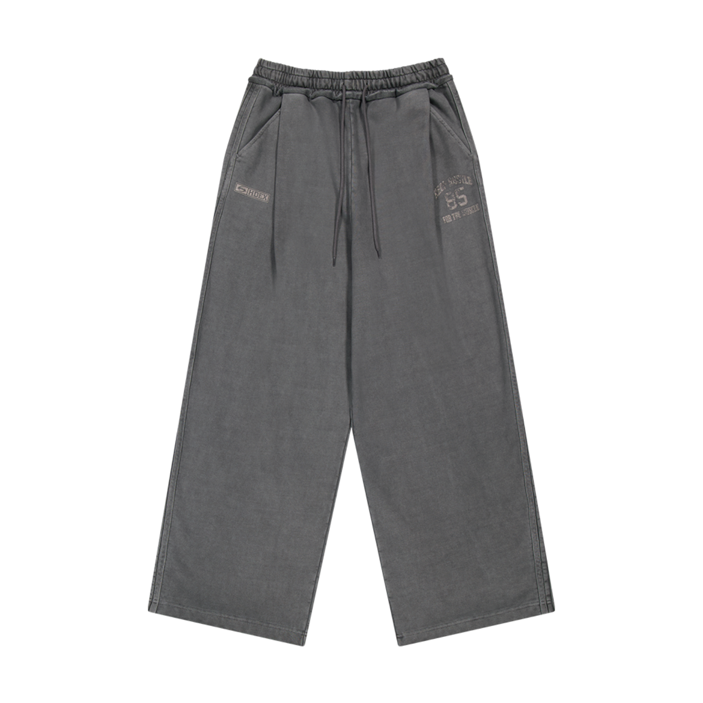 【早鳥優惠】Pigment Wide 水洗復古風寬鬆運動長褲 鐵灰色