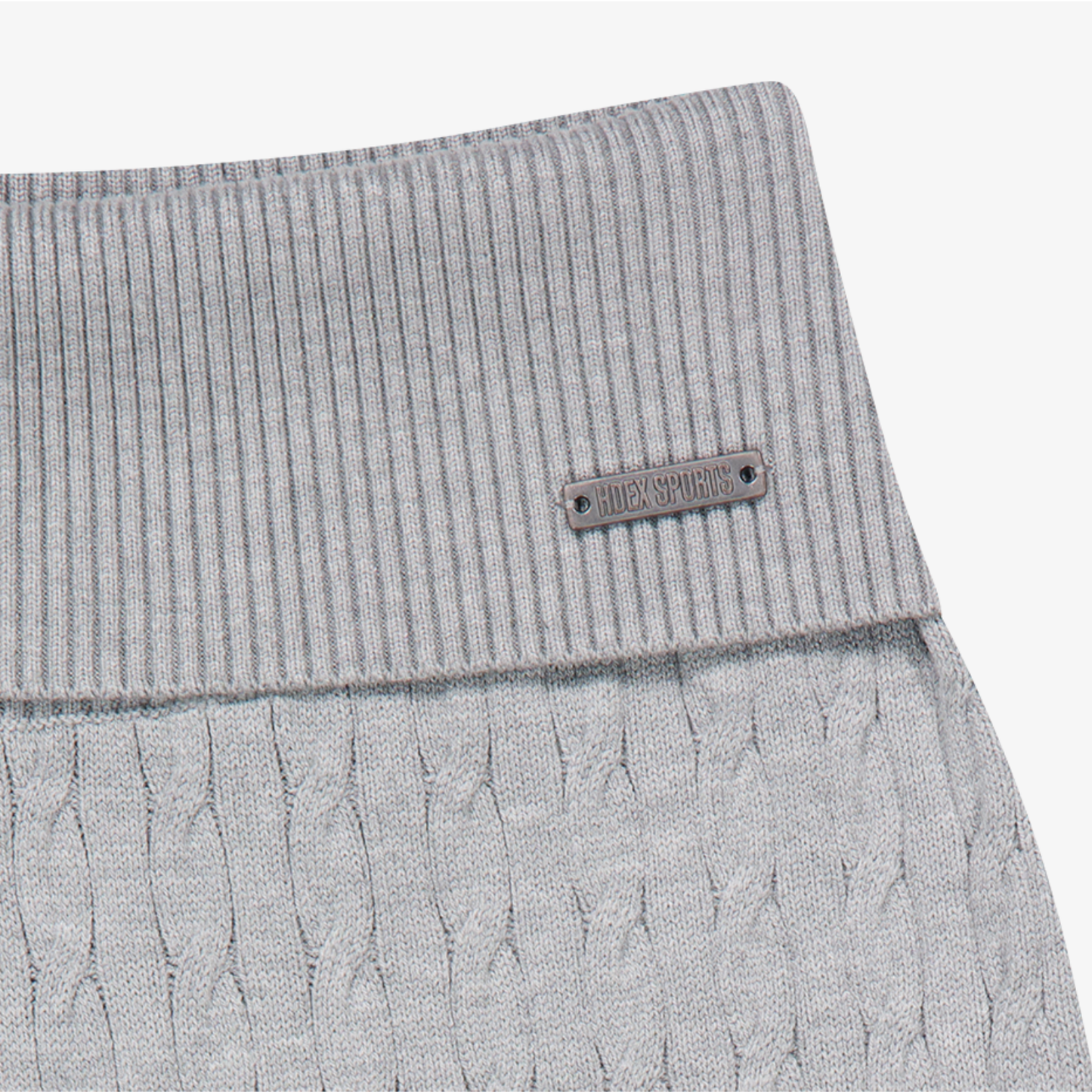 【早鳥優惠】Womens Cable 麻花針織修身喇叭褲 麻花灰