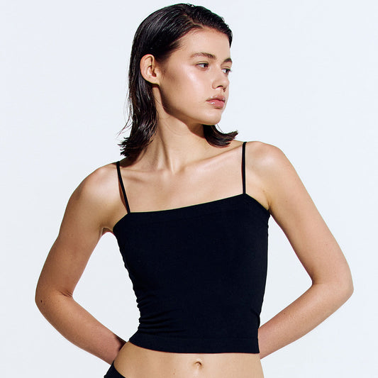 親膚涼感細肩背心 黑色