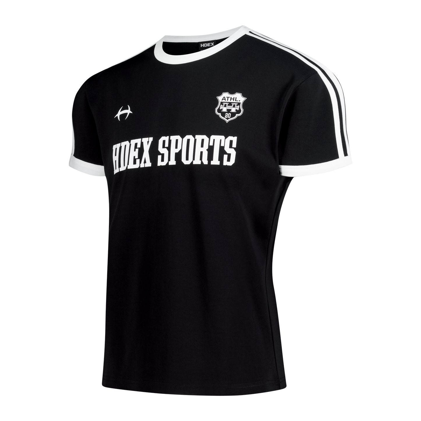 Sporty Ringer Muscle Fit 滾邊短袖運動上衣 黑色