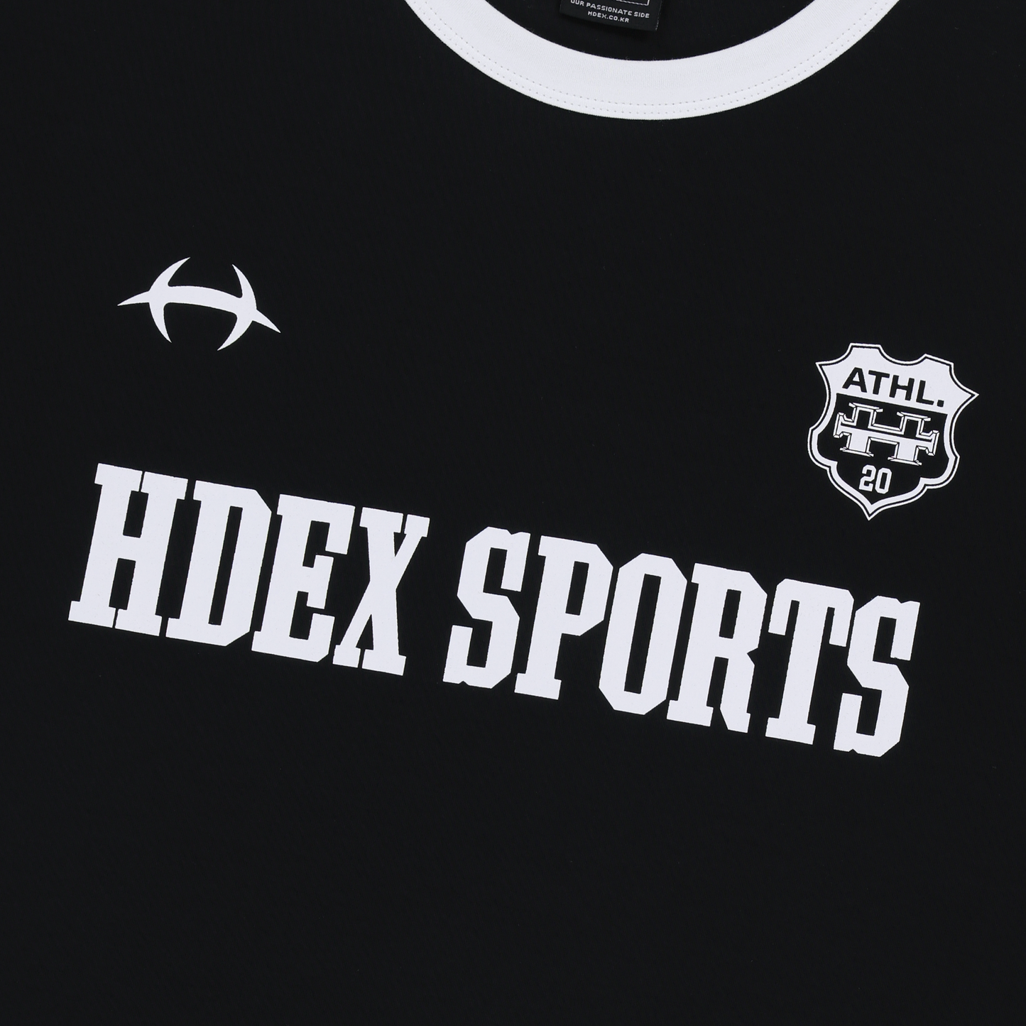 Sporty Ringer Muscle Fit 滾邊短袖運動上衣 黑色