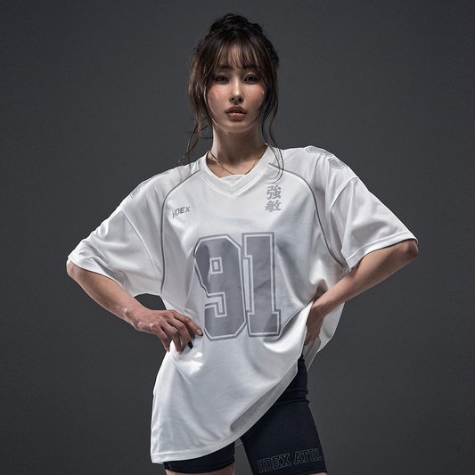 Agility Dexter Rugby 美式透氣網眼運動短袖上衣 白色