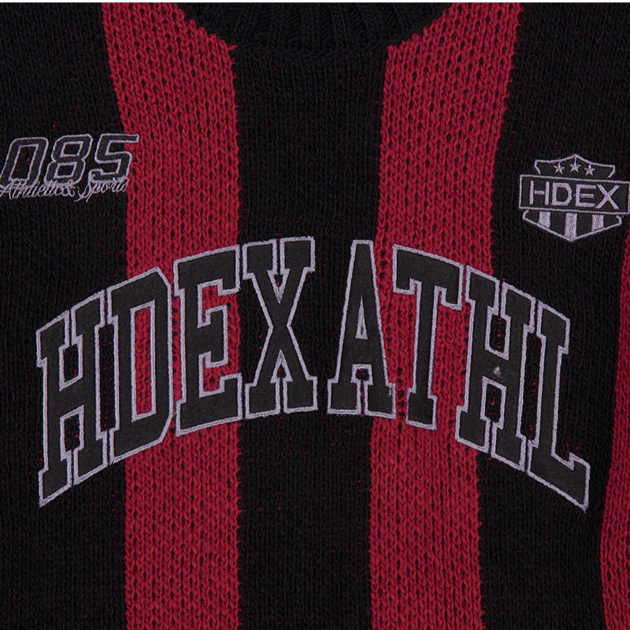 【早鳥優惠】Athletic Stripe 條紋撞色毛衣 紅色