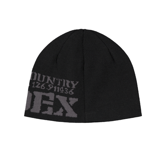 Lettering Jacquard 針織毛帽 黑色