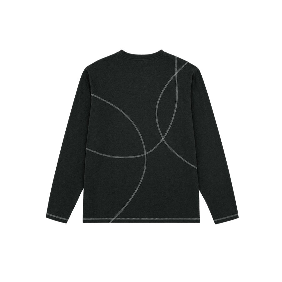 Curve Stitch Running 運動長袖上衣 鐵灰色(男女同款)
