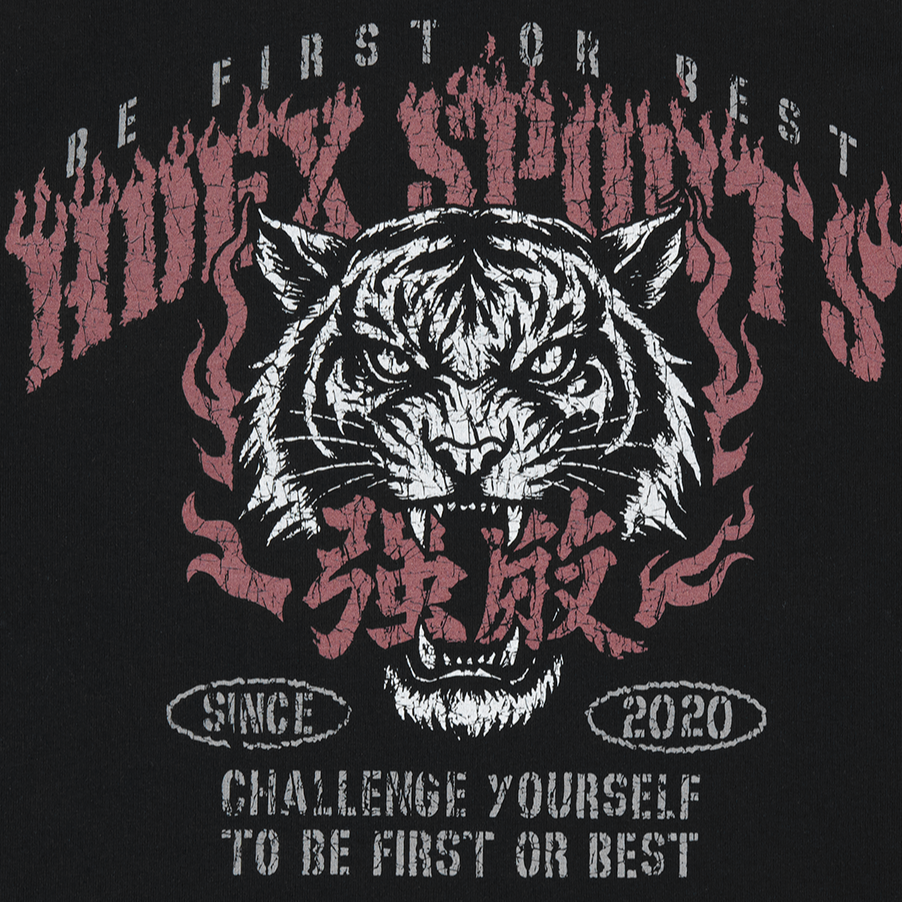 Strong Dexter Giant Fit 老虎印花運動短袖上衣 黑色